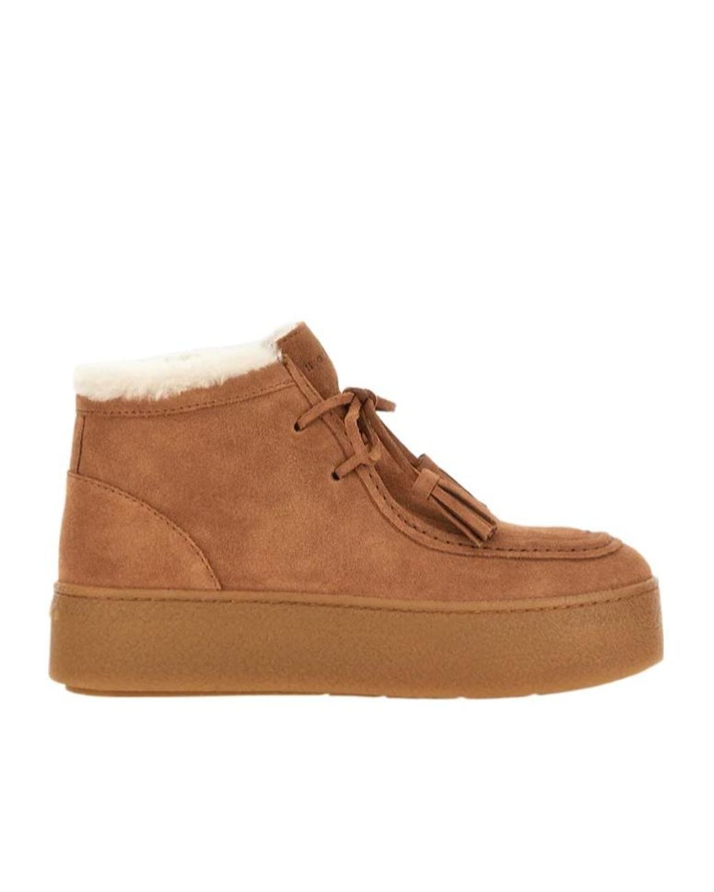 Hogan Brown Lace-Up Round Toe Boots