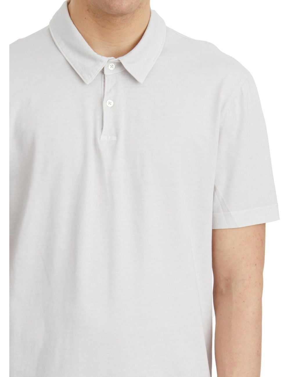 James Perse White Short-Sleeved Jersey Polo Shirt for men