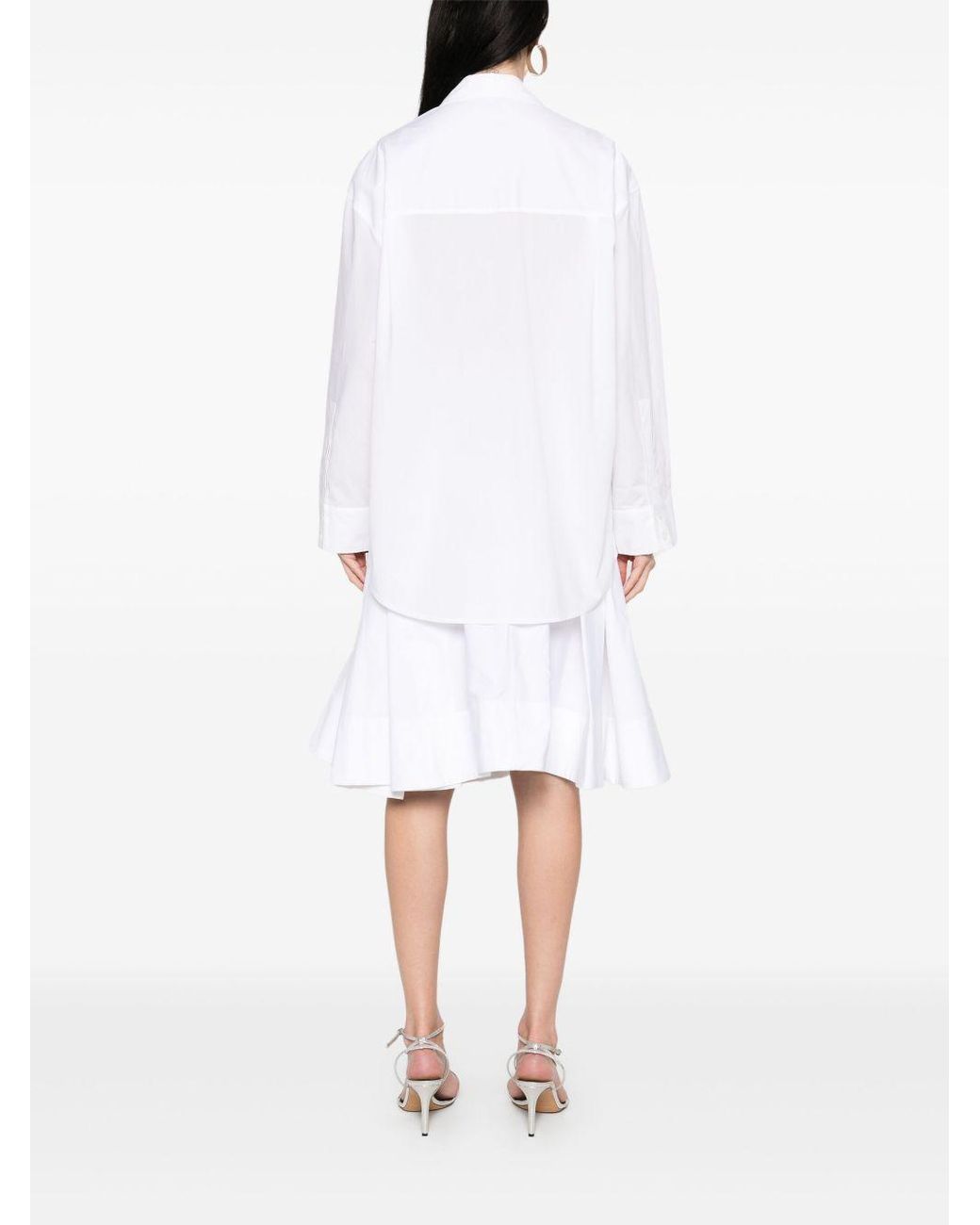 Pinko White Capirai Embellished V-Neck Shirt