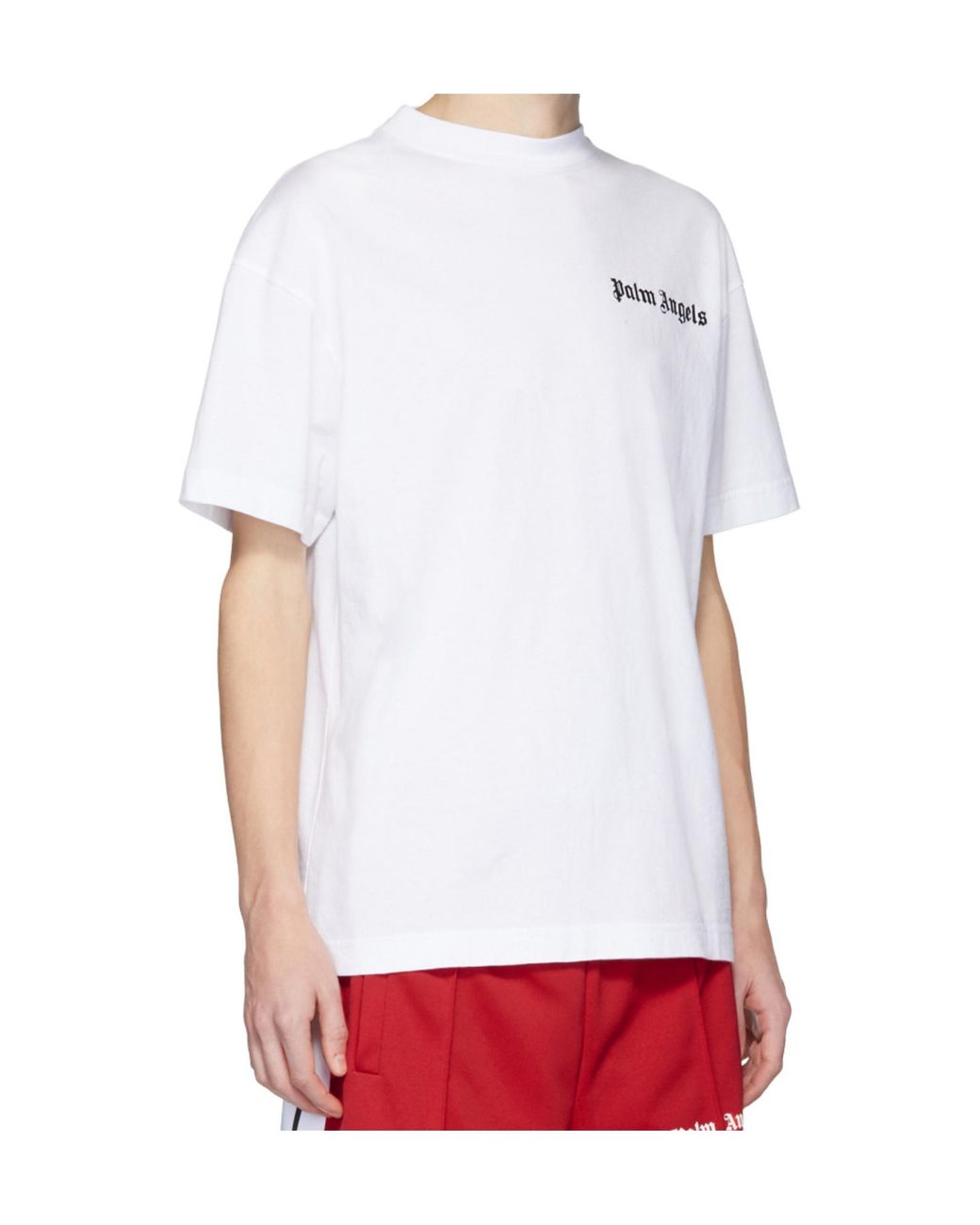 Palm Angels White Security Alarm Appliqué T-Shirt for men