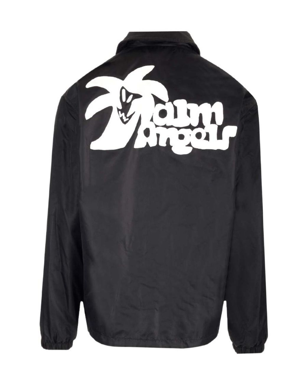 Palm Angels Black Logo Printed Coat for men