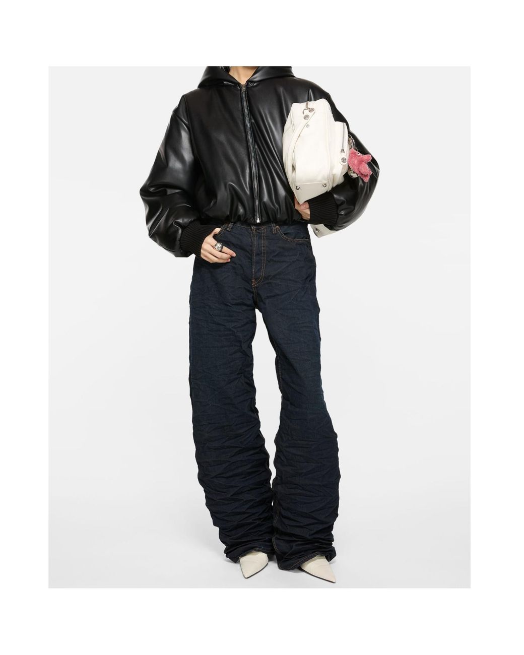 Acne Black Hooded Puffer Jacket