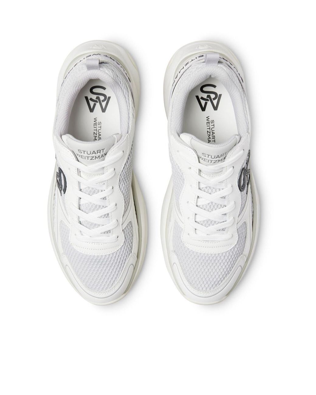 Stuart Weitzman White Side Logo Low-Top Casual Shoes