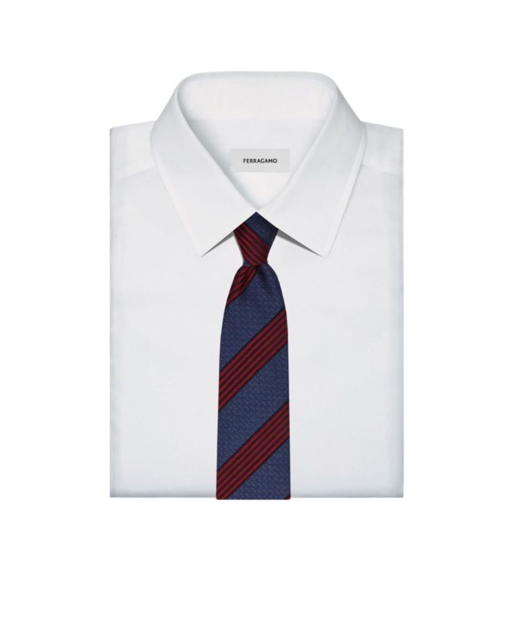 Ferragamo Blue Regimental Gancini Silk Jacquard Tie for men
