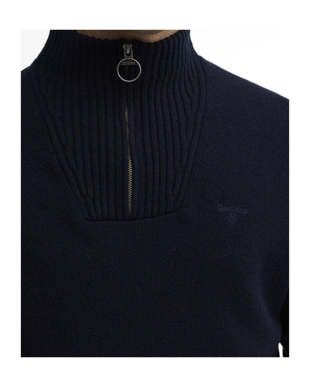 Barbour Blue Half-Zip Mock Neck Knit Sweater for men