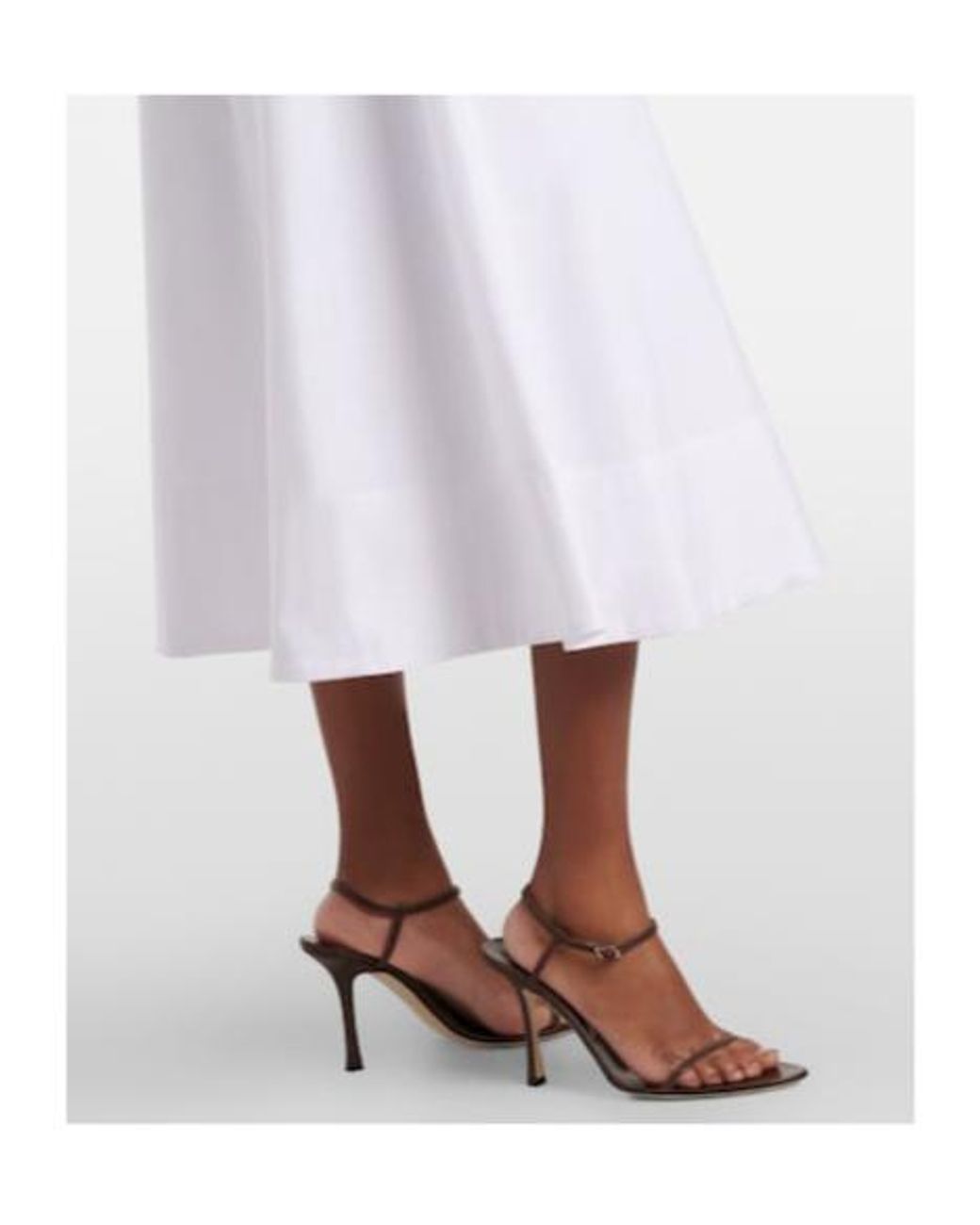 Veronica Beard White Lisette Cotton-Blend Midi Dress