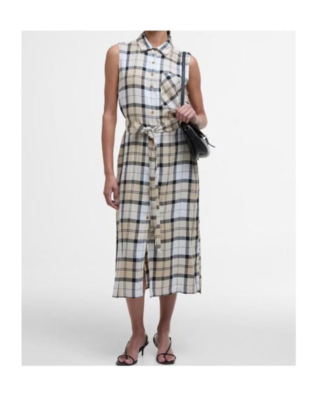 Barbour White Agnes Midi Dress