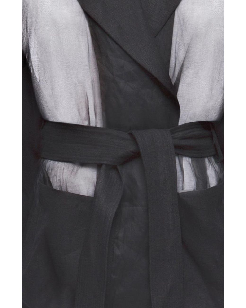 Loewe Gray Organdy Oversize Belt Coat