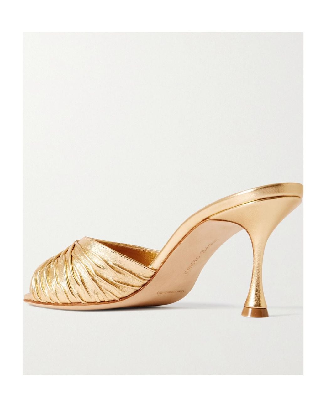 Manolo Blahnik Metallic Pirua 70 High Heel Sandals