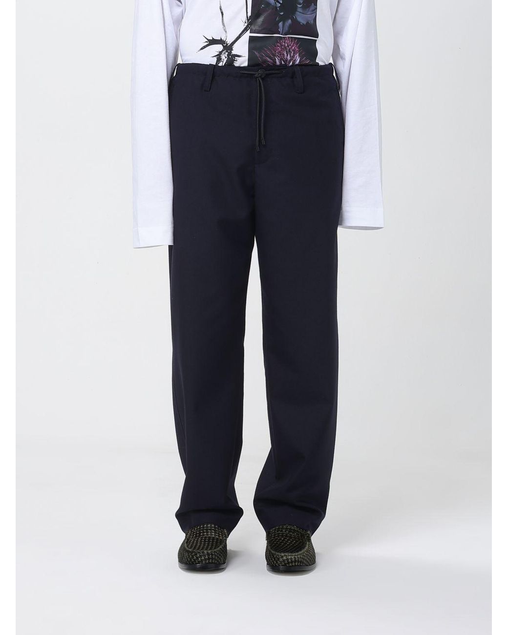 Dries Van Noten Blue Wool Pants for men