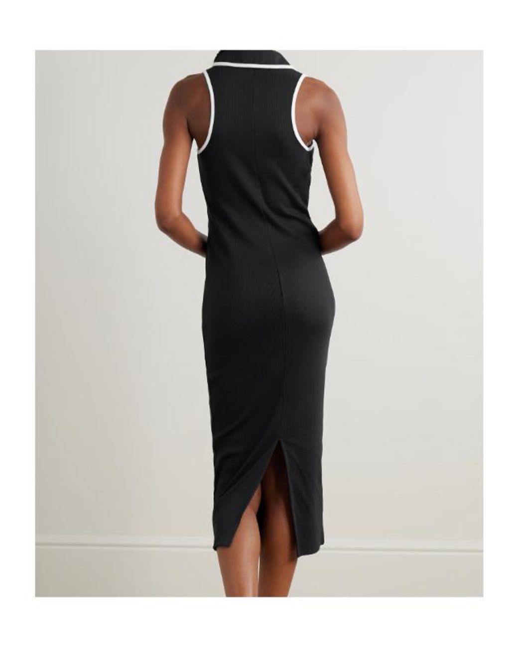 Veronica Beard Black Darien Ribbed Dress