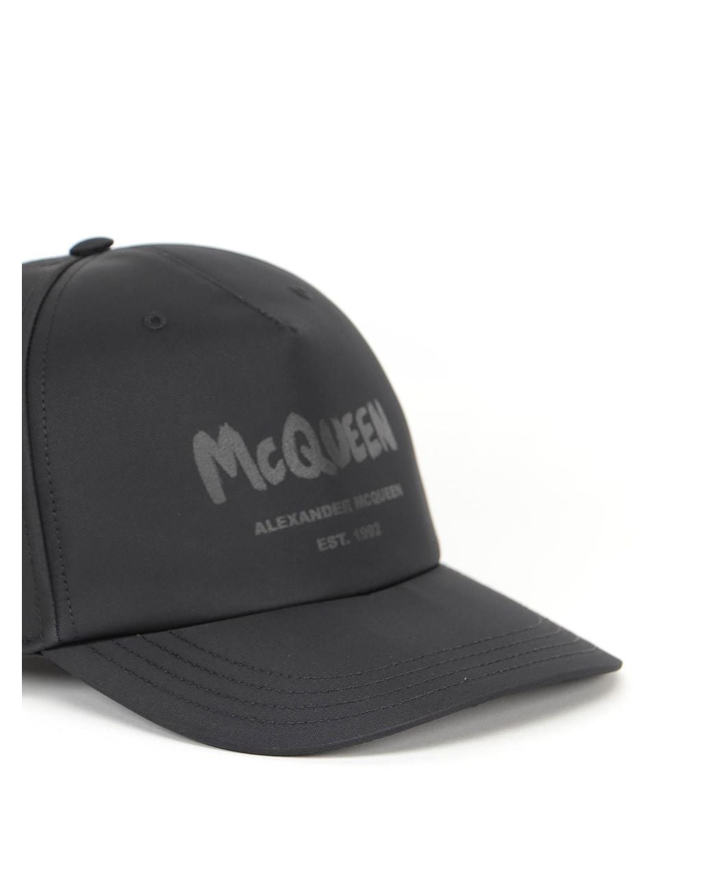 McQueen Black Logo Printed Baseball Cap for men