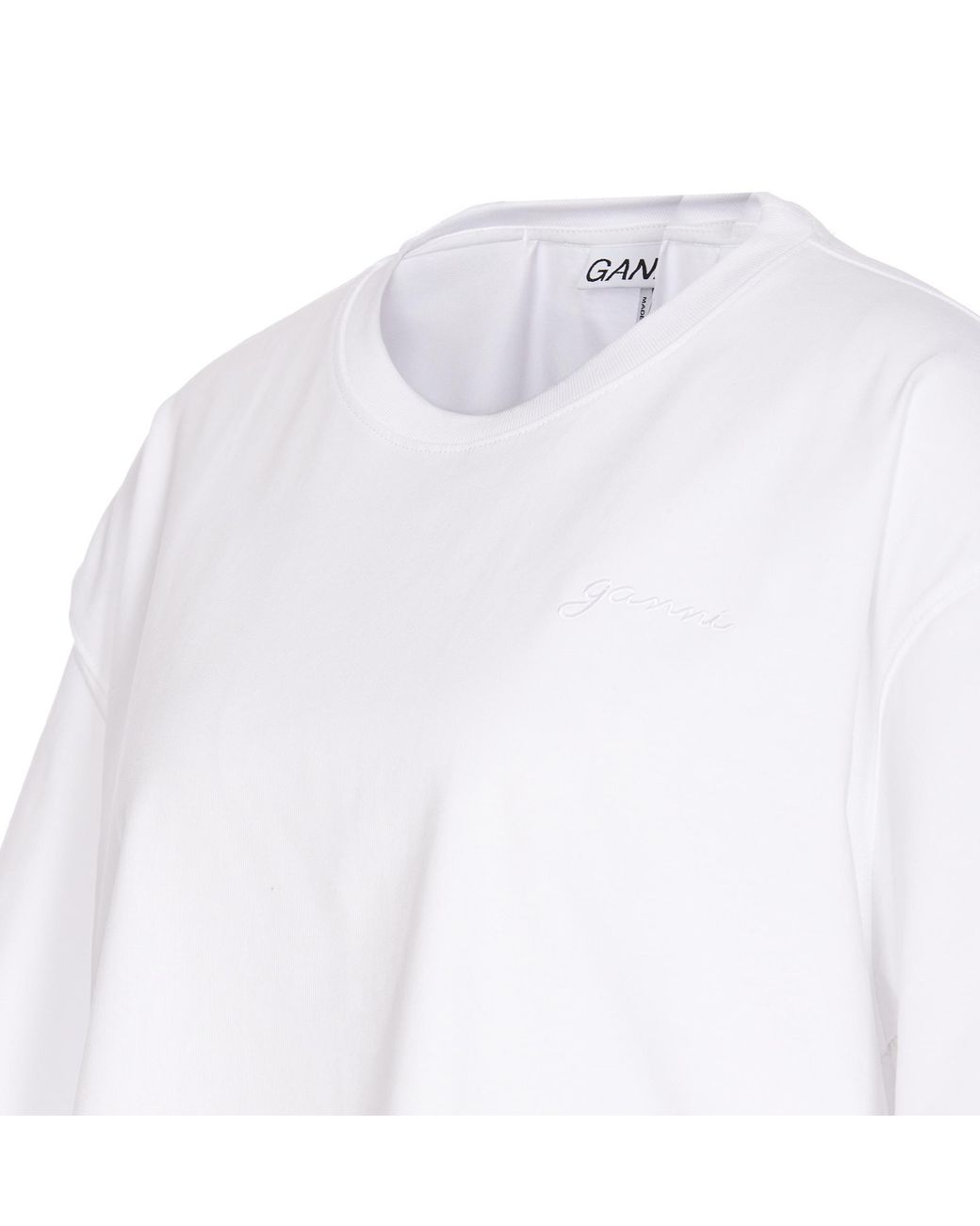 Ganni White T-Shirt With Logo