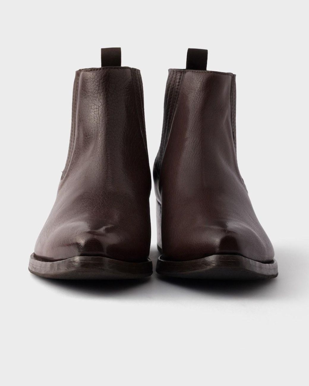Prada Brown Slip-On Chelsea Boots for men