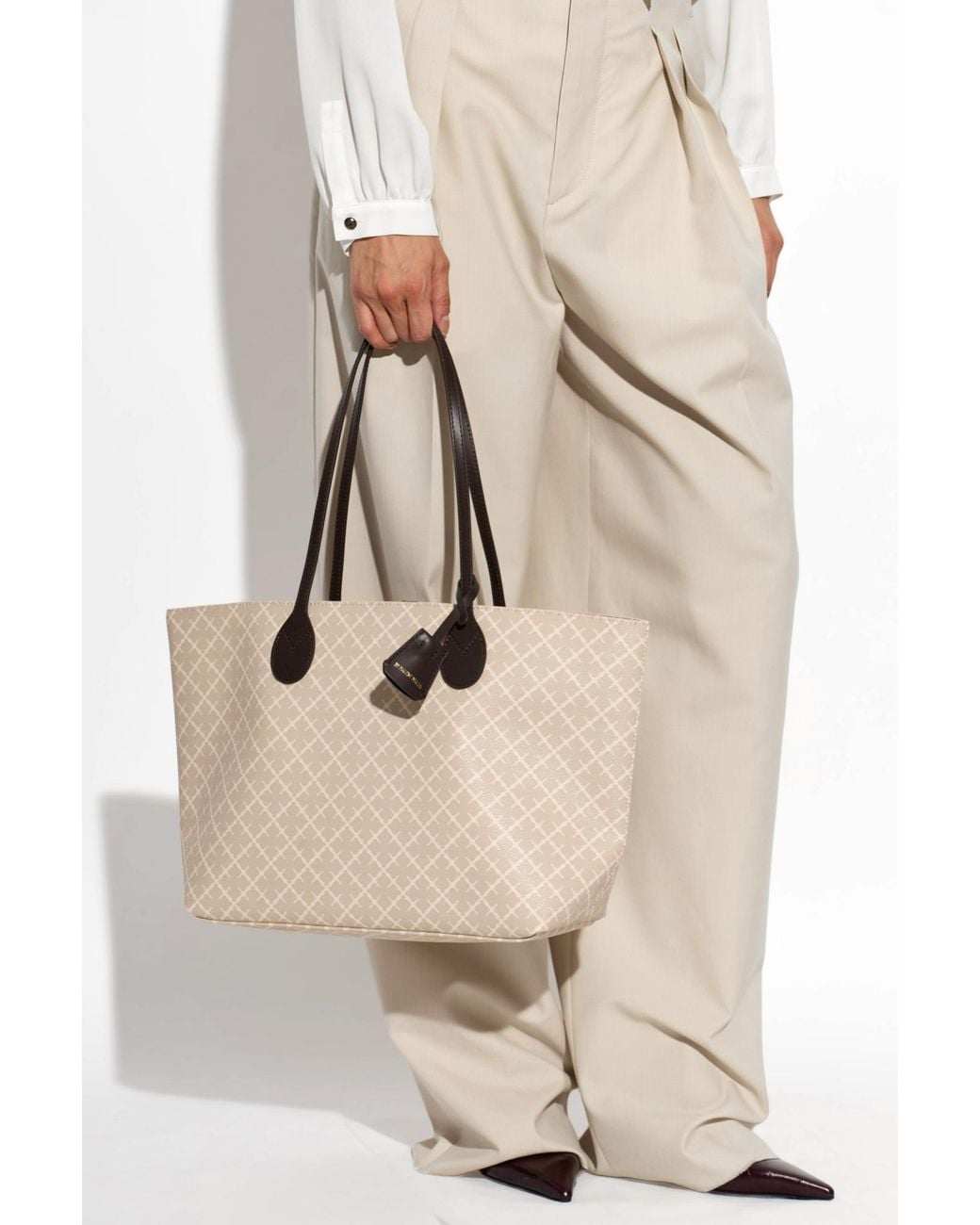 By Malene Birger Natural Abigail Monogram Tote Bag