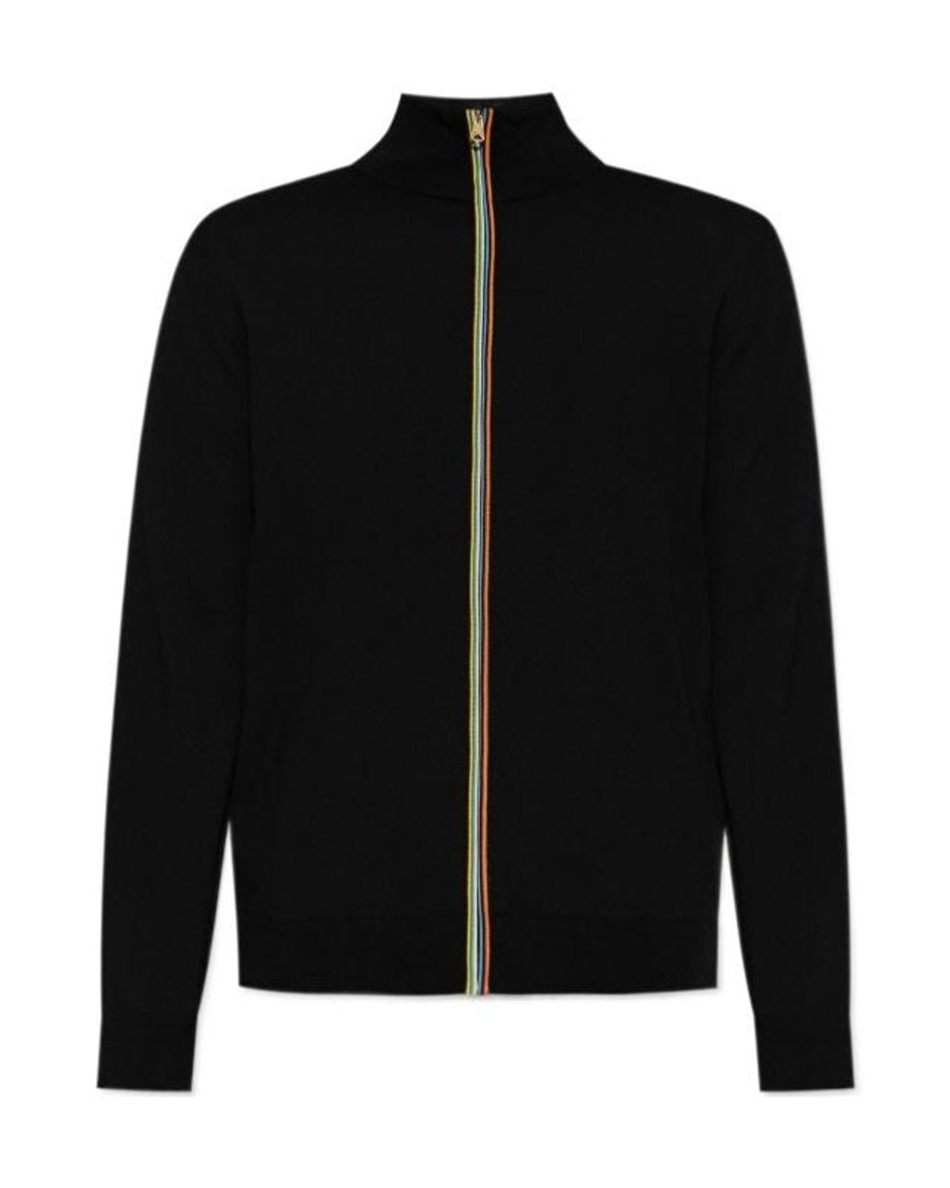 Paul Smith Black Signature Stripe Zip Cardigan for men