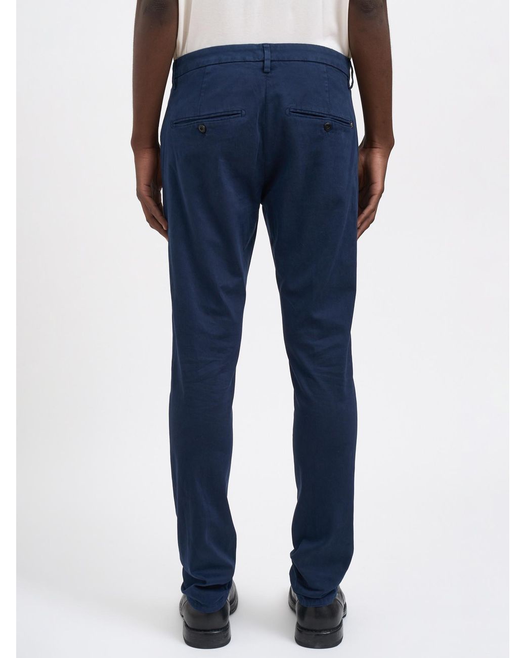 Dondup Blue Tapered-Fit Casual Trousers With Zip Details for men