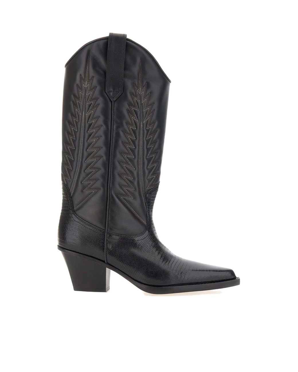 Paris Texas Black Rosario 60Mm Lizard-Effect Boots
