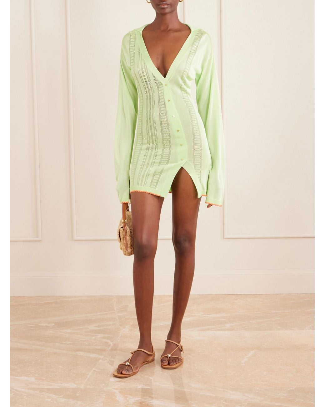 Donde Esteban Green Bodycon Knit Dress