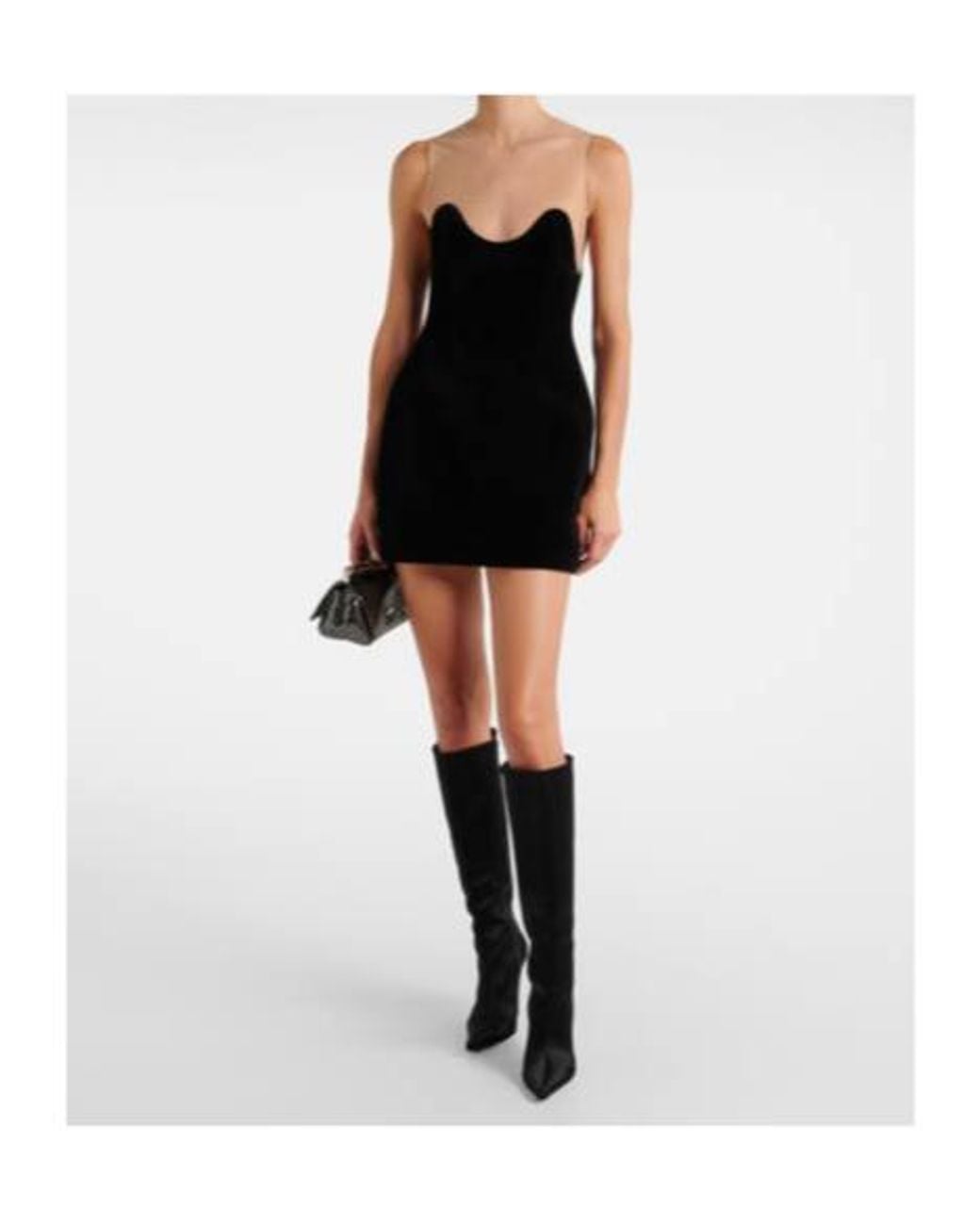 David Koma Black Wave Tulle Minidress