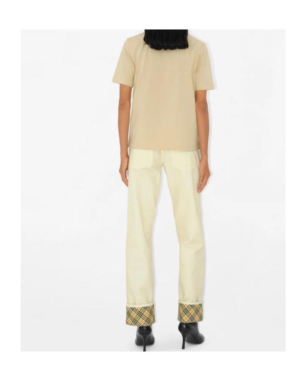 Burberry Natural Logo Embroidered Crewneck T-Shirt