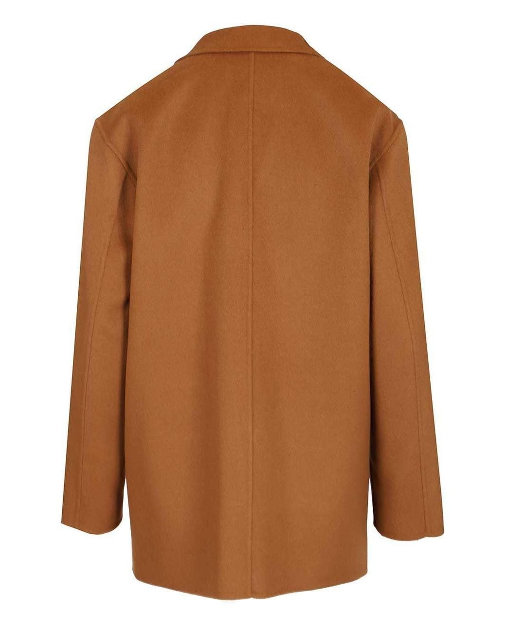 Max Mara Caban In Wool And Silk Coats Brown