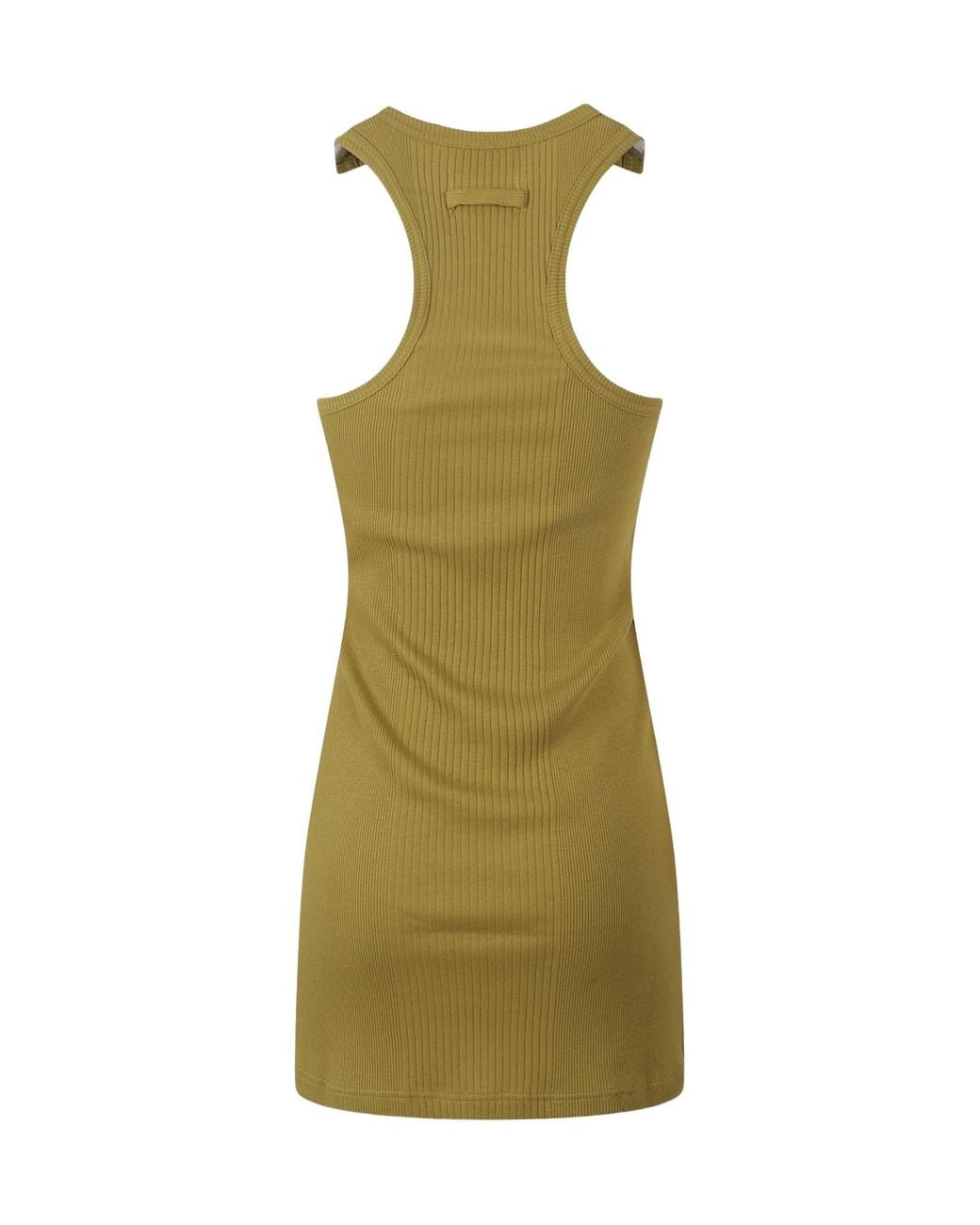 Jean Paul Gaultier Green Ribbed Patch Mini Knitted Dress