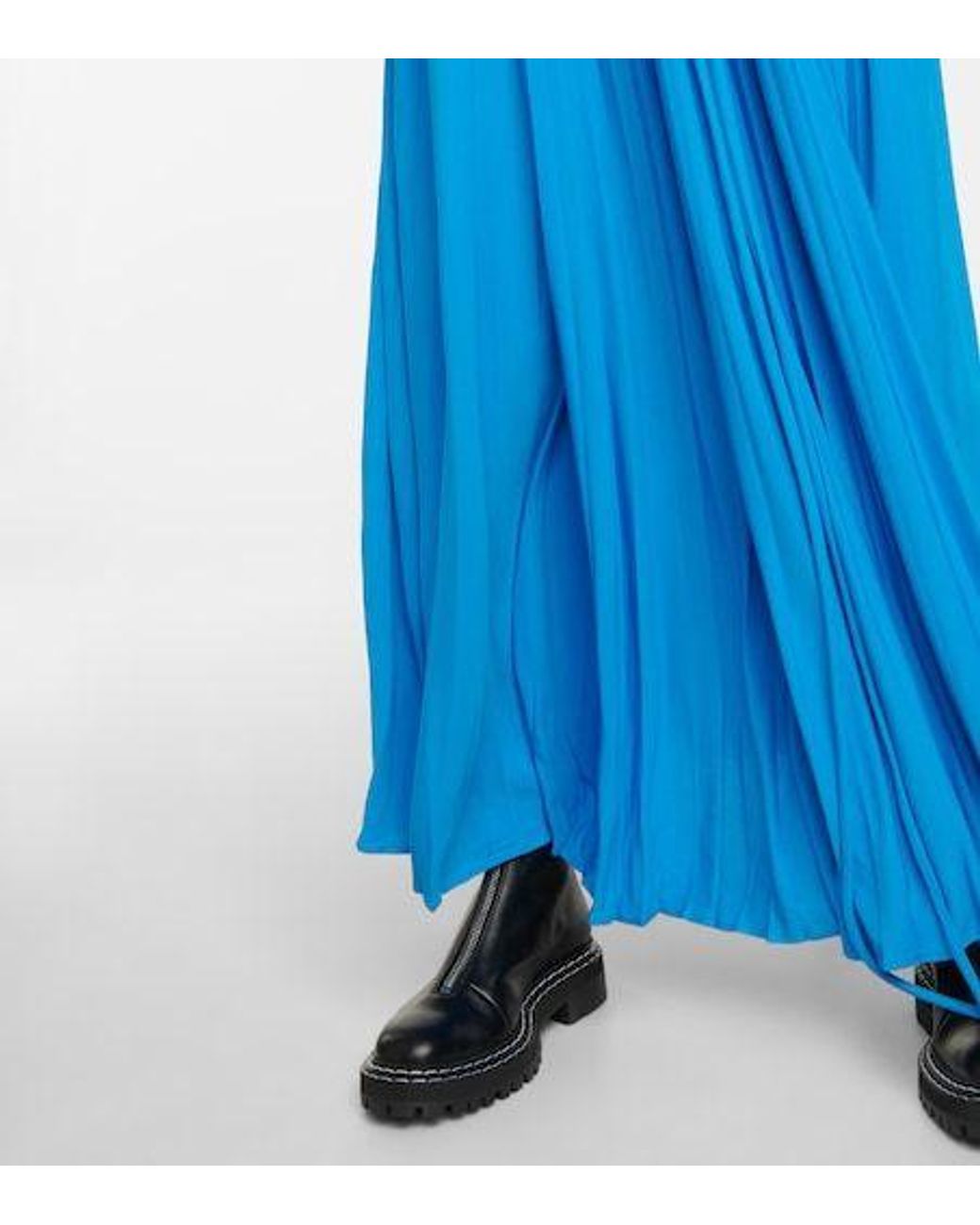 Proenza Schouler Blue Cutout Jersey Maxi Dress