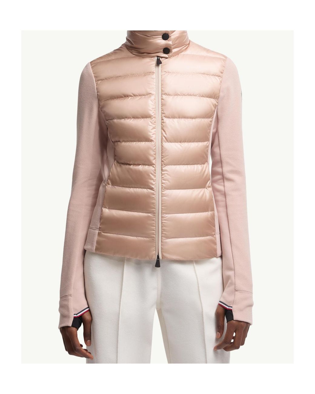 Moncler Pink Grenoble Padded Zip-Up Sweatshirt