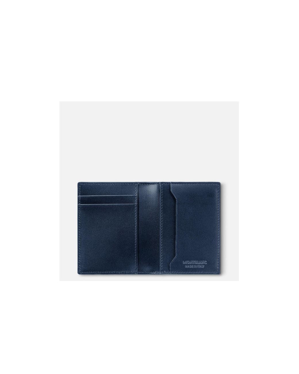 Montblanc Blue Logo Detailed Bi-Fold Wallet for men