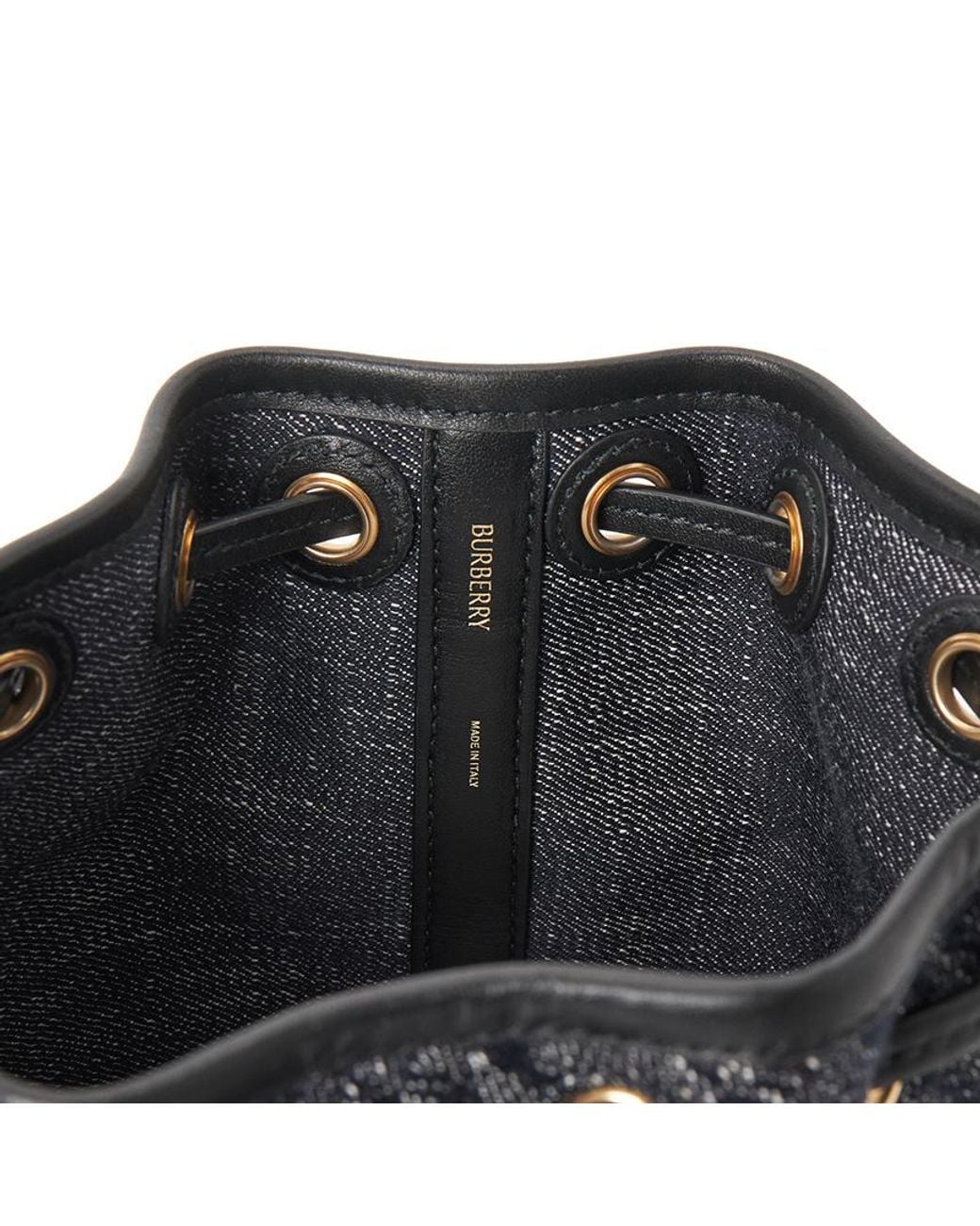 Burberry Black Drawstring Denim Bucket Bag