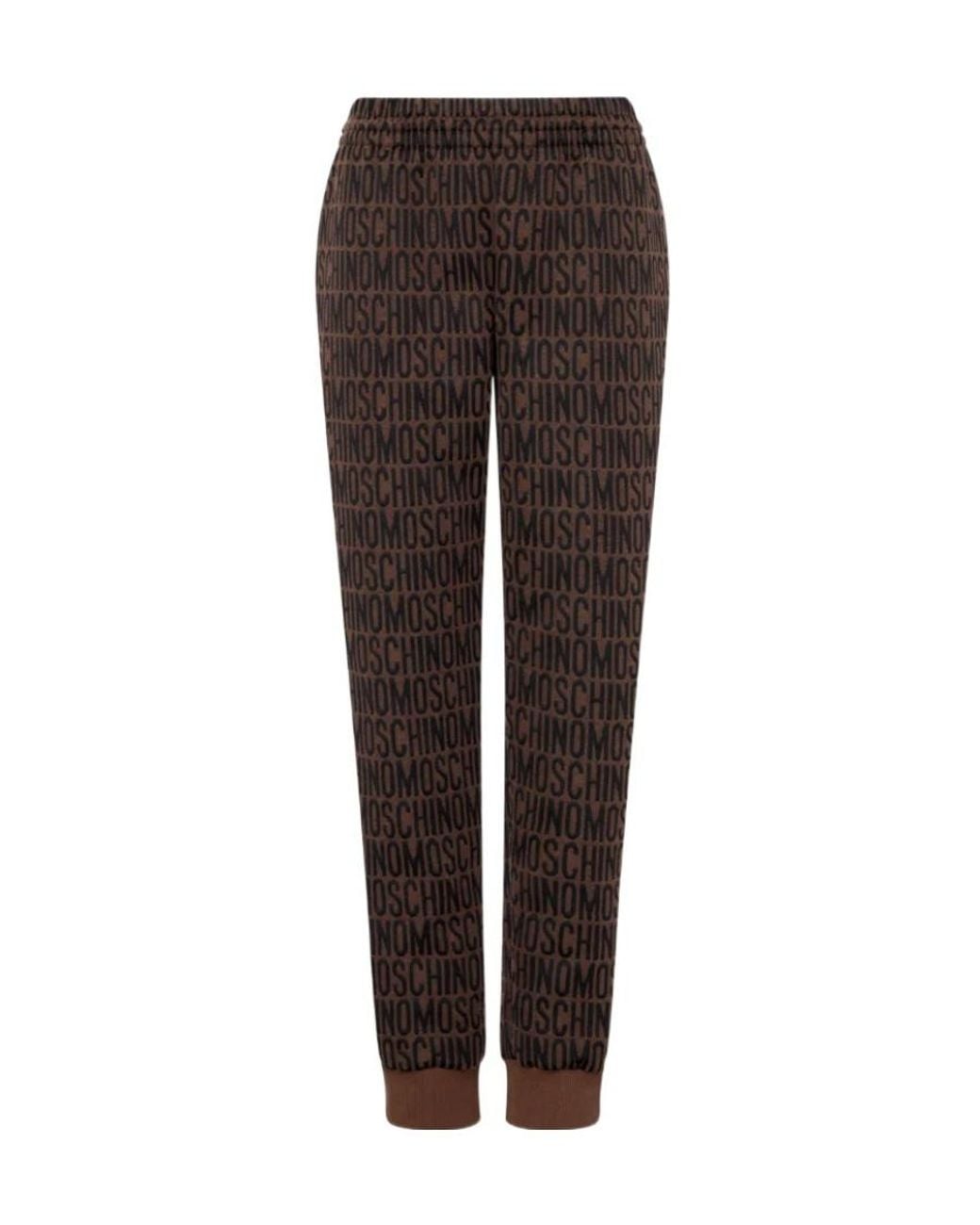 Moschino Brown Monogram-Print Joggers