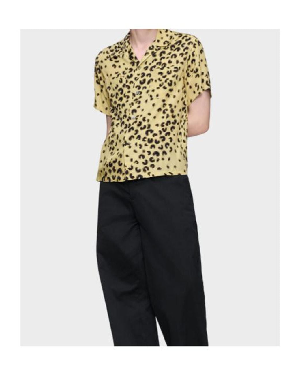 Maison Margiela Metallic Short Sleeve Leopard Shirt for men