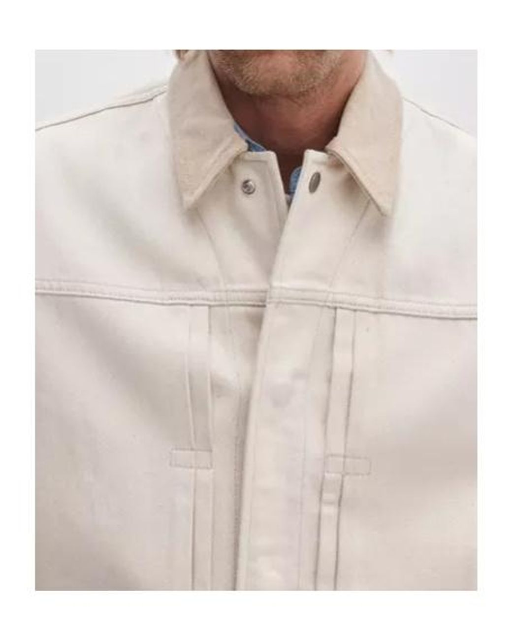 Rag & Bone White Contrast Collar Denim Jacket for men