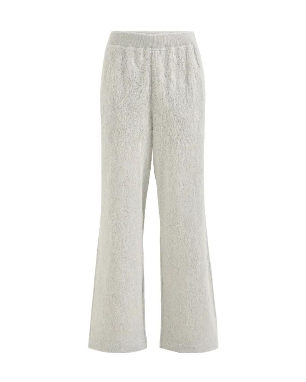 Brunello Cucinelli Gray Lace Flowers Jersey Track Trousers