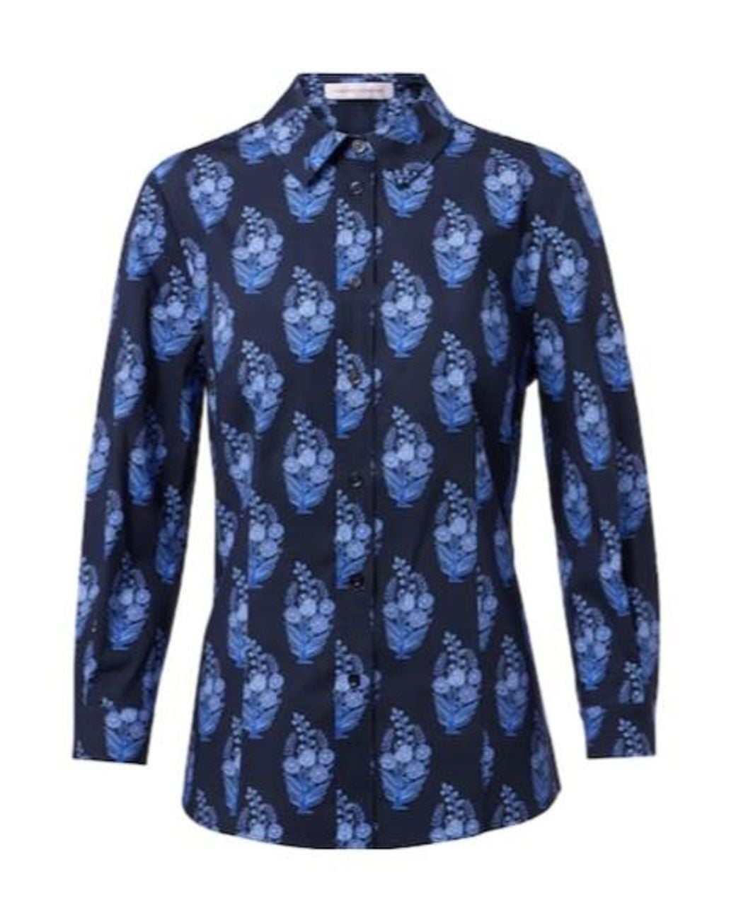 Carolina Herrera Blue Icon Floral Cotton-Blend Shirt