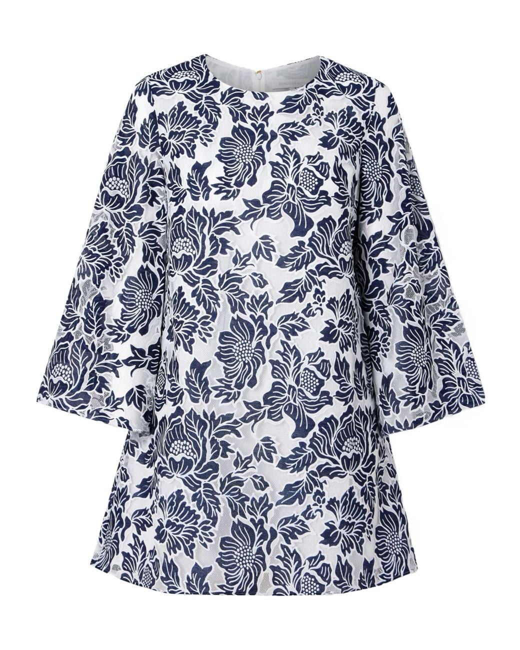Borgo De Nor Blue Corded Lace Mini Dress