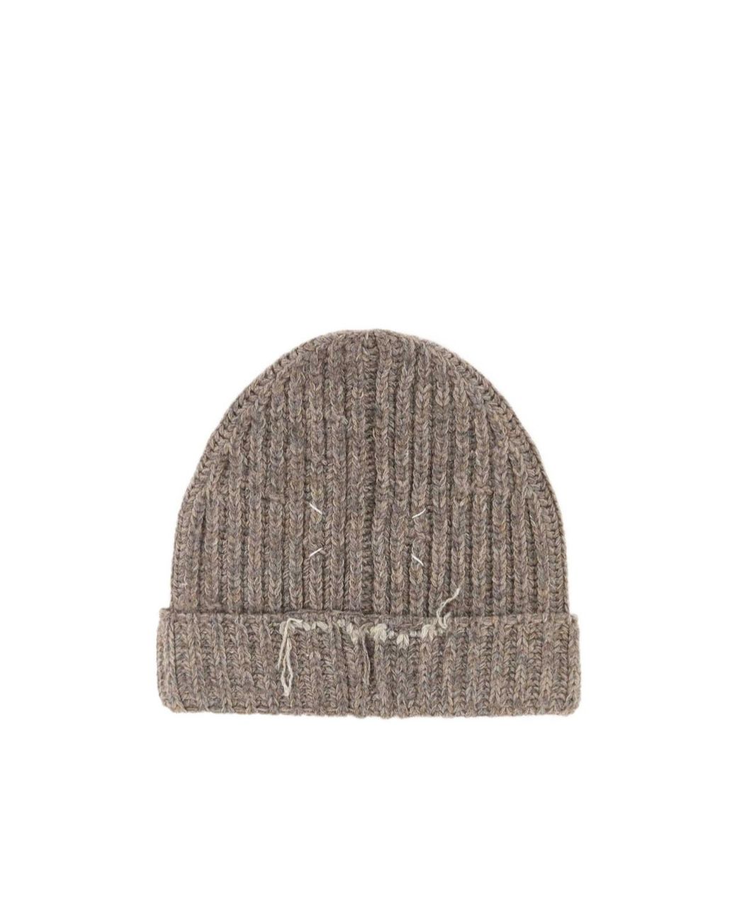 Maison Margiela Brown Knitted Beanie for men