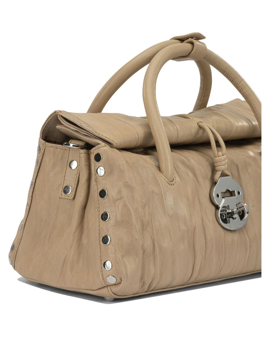 Zanellato Metallic Dotta Plisse Small Top Handle Bag