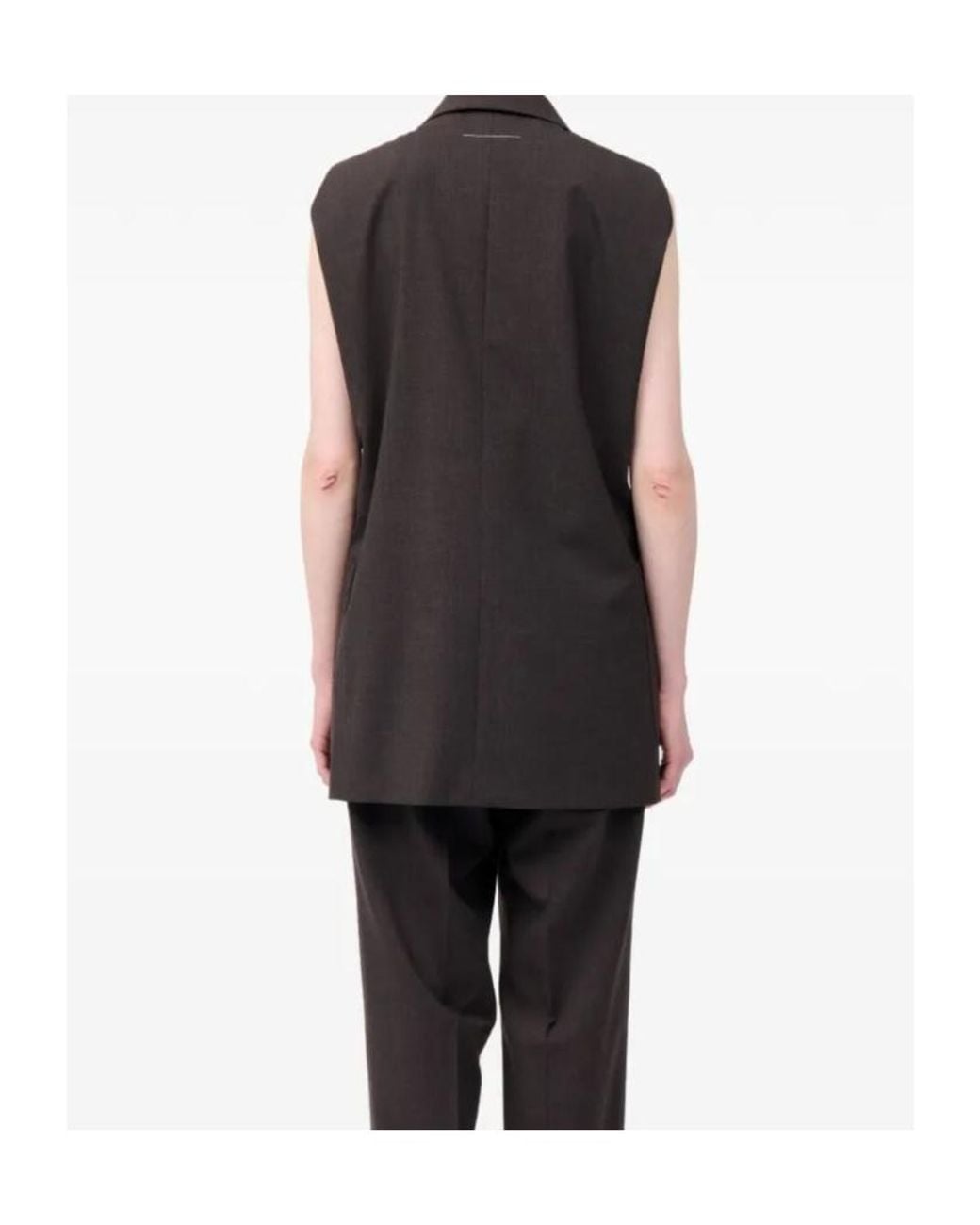 MM6 by Maison Margiela Brown Single Breasted Sleeveless Waistcoat