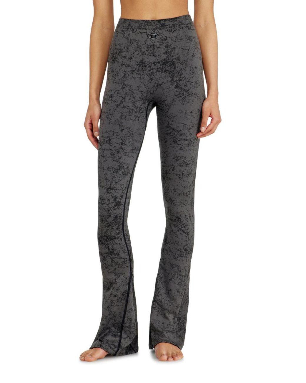 DIESEL Gray Utilitarian Printed Flared Leggings