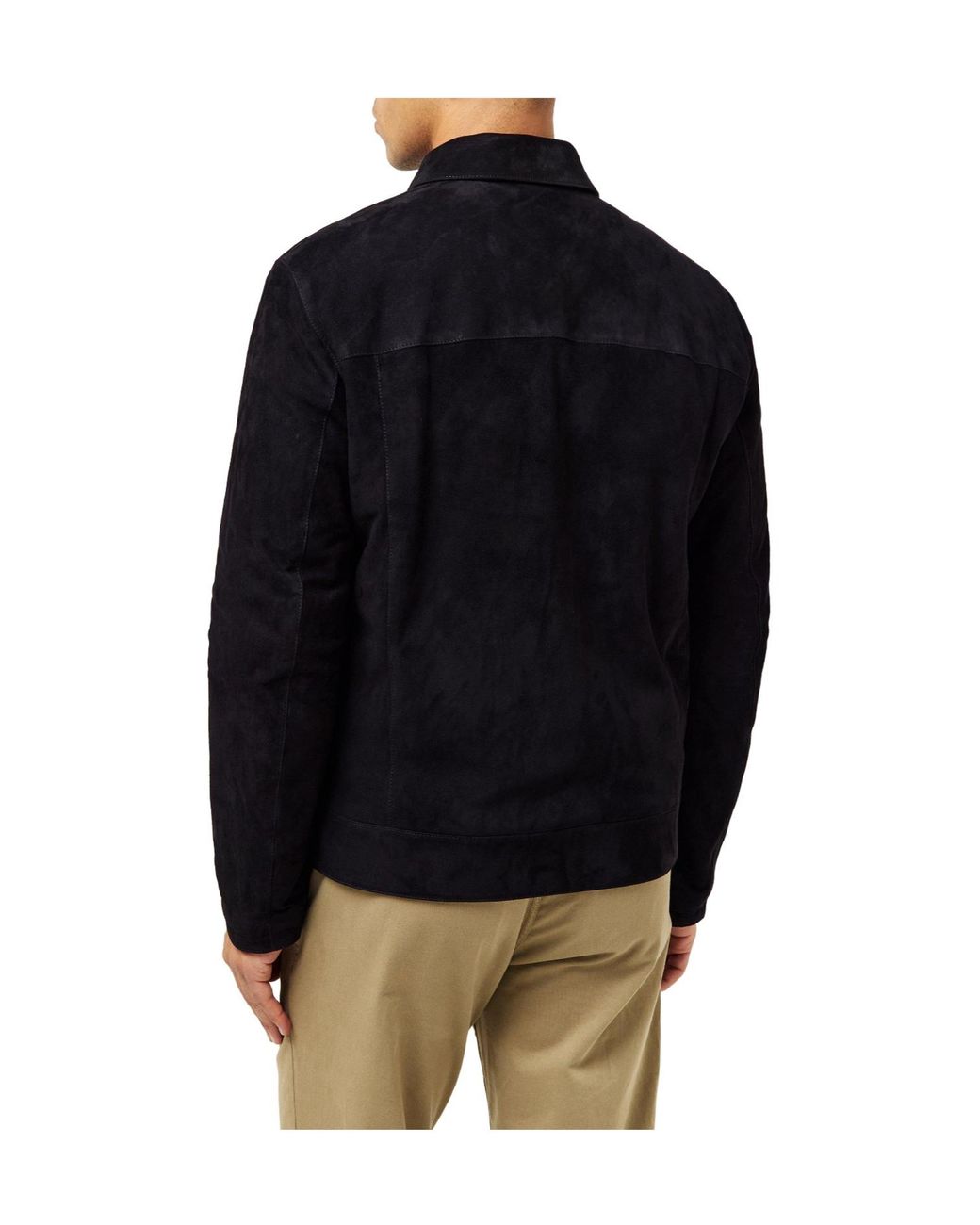 Brioni Blue Suede Shirt Jacket for men