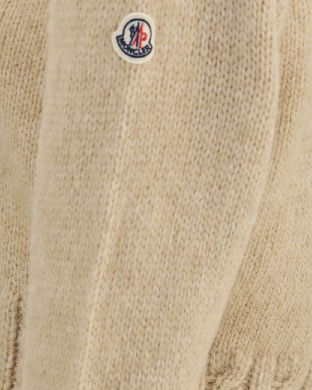 Moncler Natural Ribbed Mock-Neck Knitted Sweater