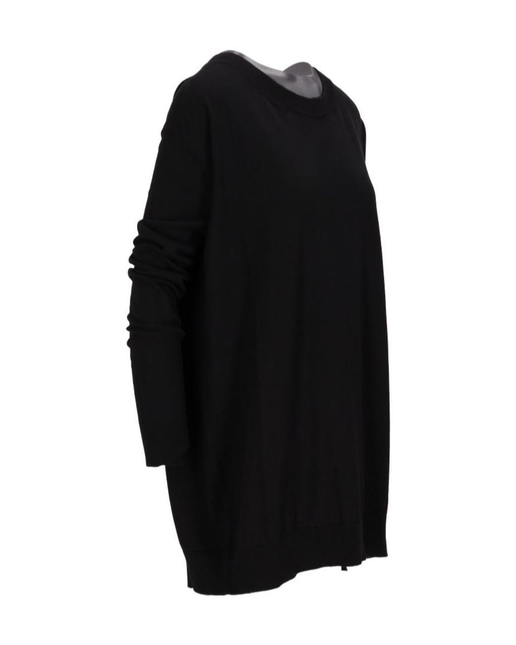 Ann Demeulemeester Black Dropped Shoulder Sweater Cotton