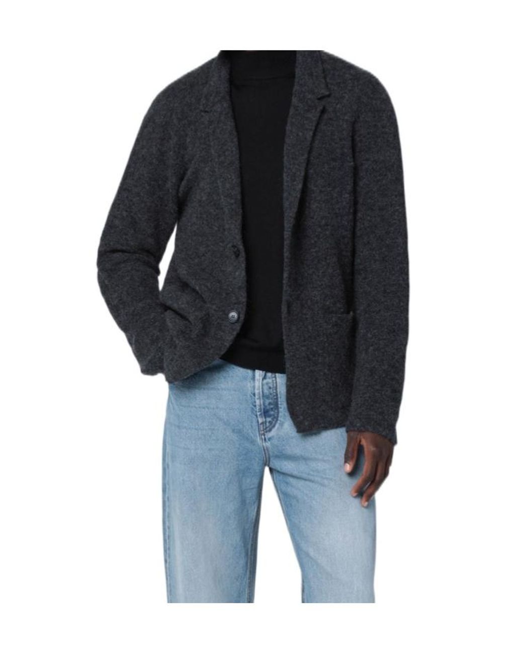 Roberto Collina Black Textured Knit Jacket for men