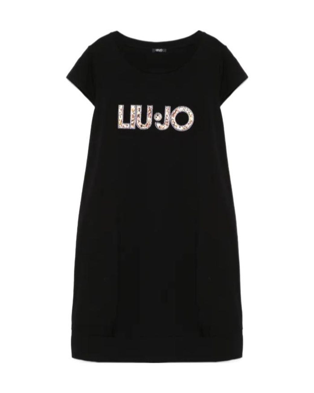 Liu Jo Black Logo-Embellished Mini Dress