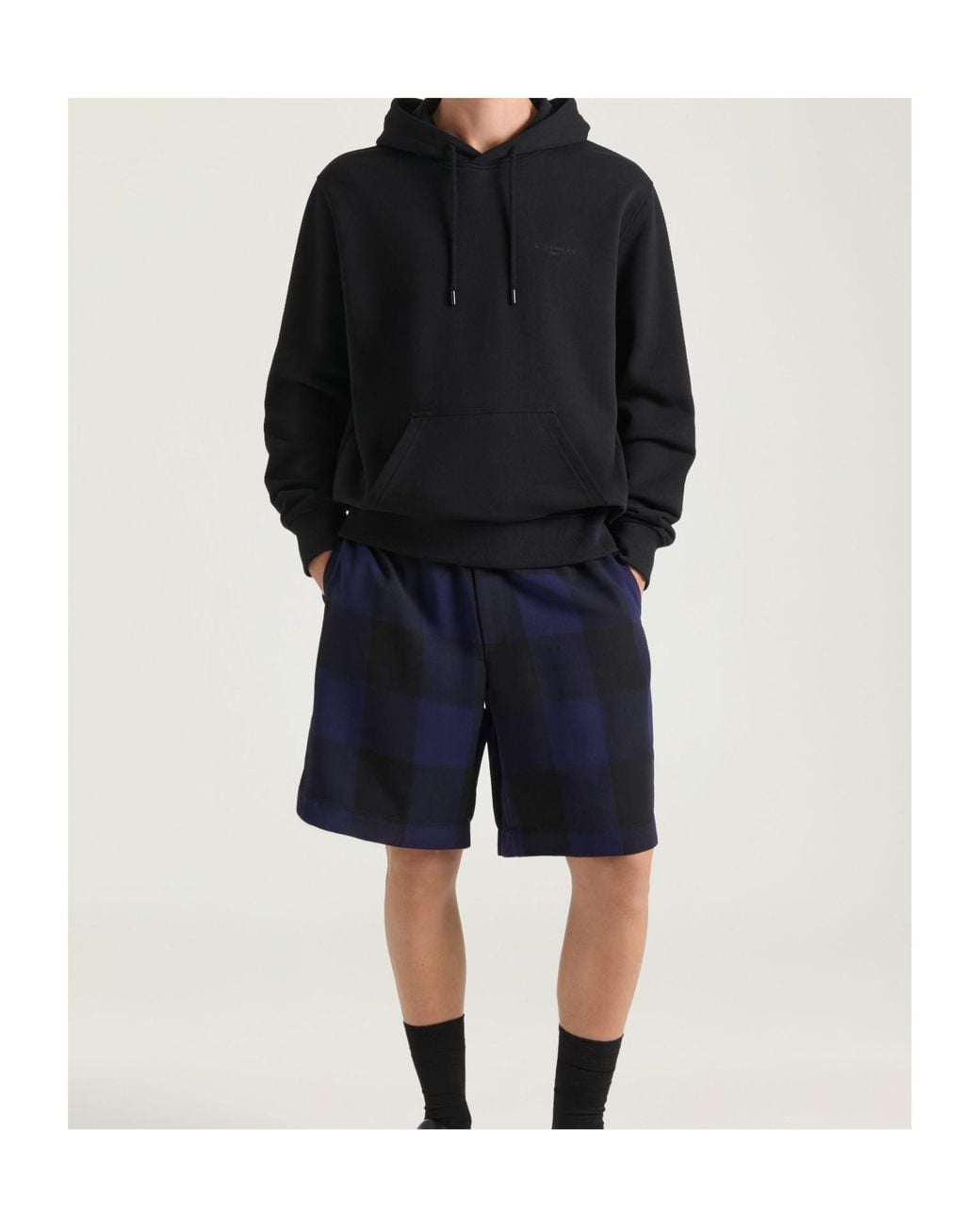 Givenchy Black Couture Seam Regular Fit Drawstring Hoodie for men