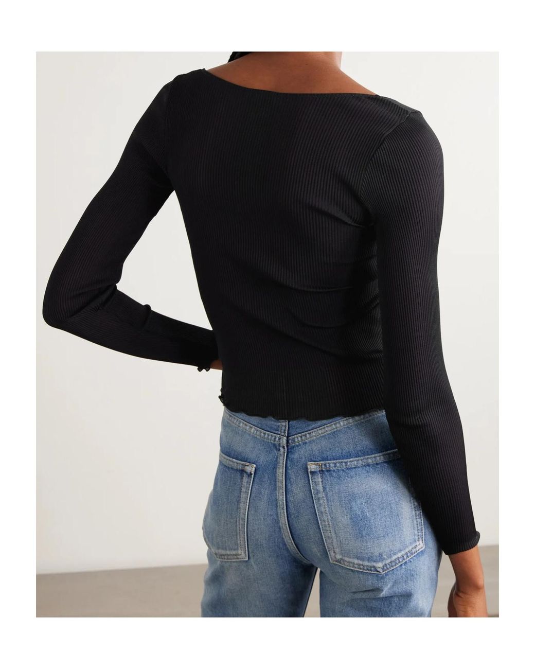 Saint Laurent Black Long-Sleeved Top