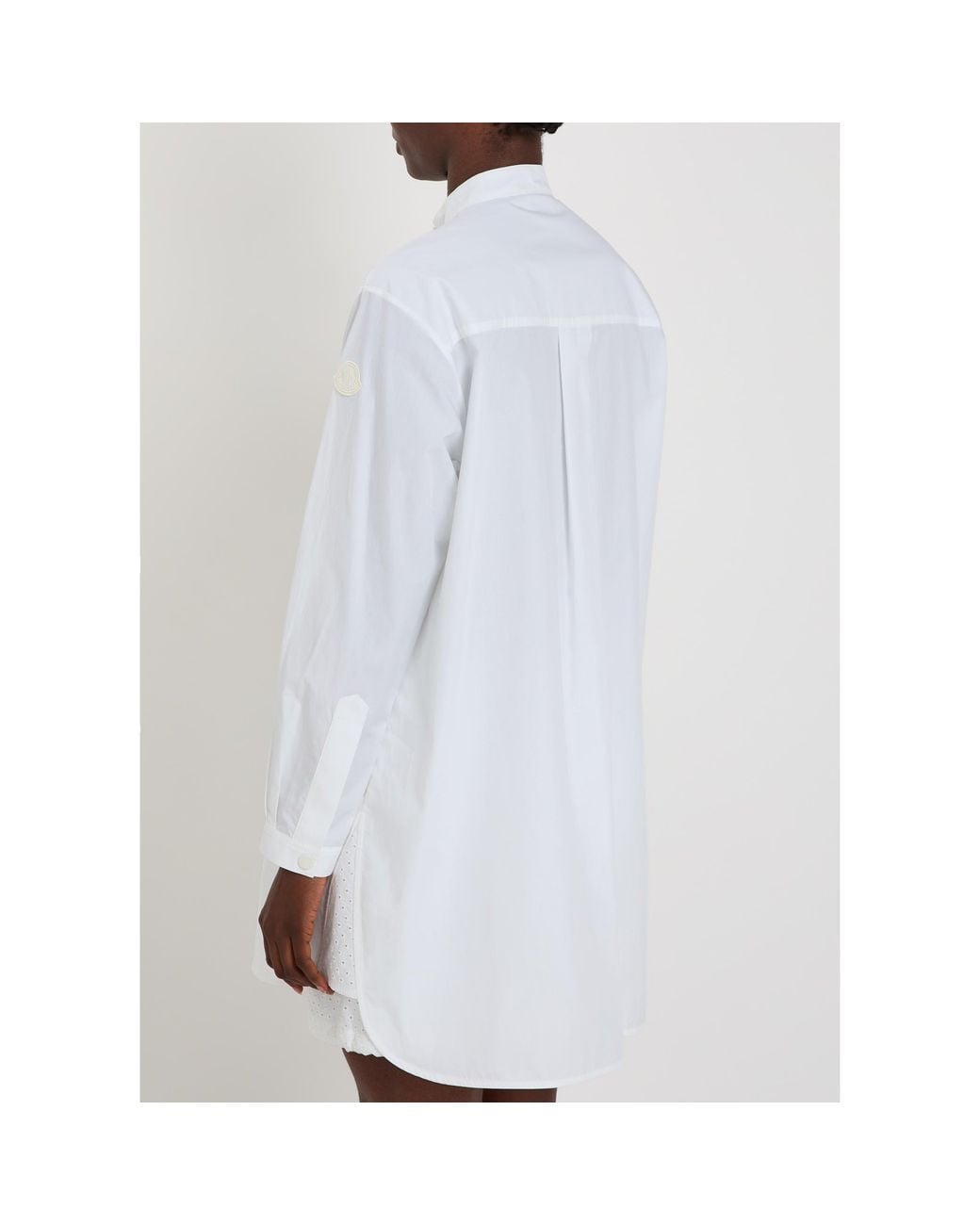 Moncler White Long-Sleeve Oversized-Fit Plain Shirt