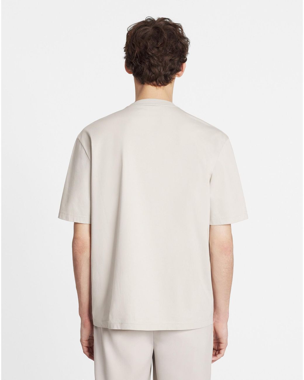 Lanvin White T-Shirt With Round Neck And Short Sleeves for men